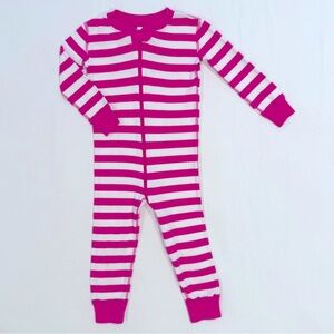 Hanna Andersson Bold Stripe Sleeper Girls 3T 90 cm Power Pink Hanna White Cotton